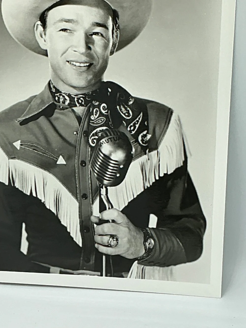 Roy Rogers Glossy Photo 8x10 Singing Cowboy Mutual Microphone Western - Picture 4 of 6